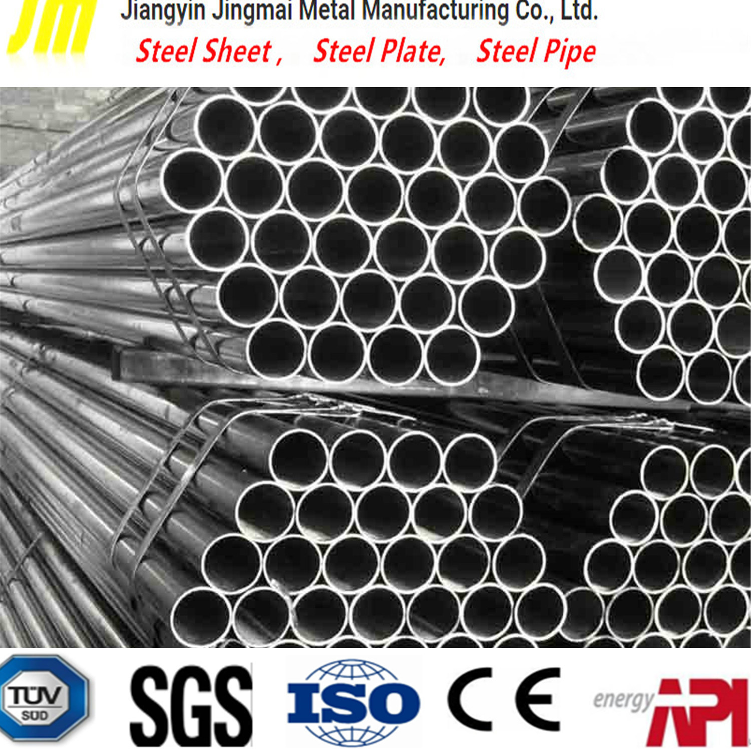 China ERW Welded Steel Piping Carbon Black Structure Steel Pipe