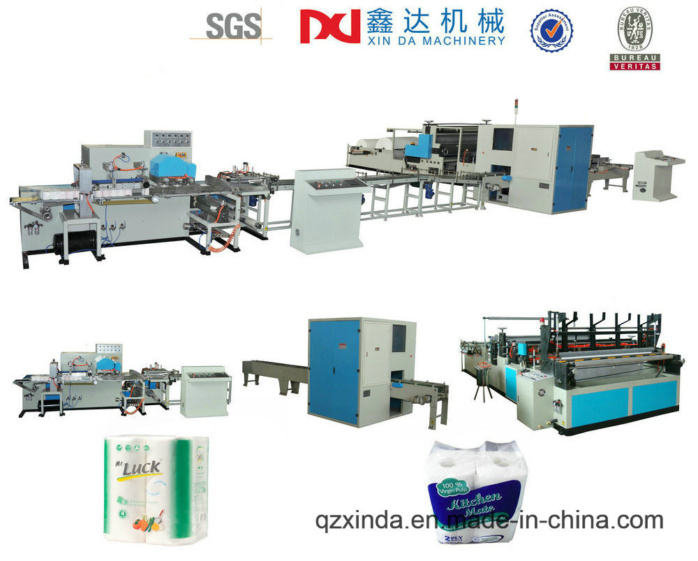 China Full Automatic Slitting Toilet Paper Towel Rolls Machine Production Line