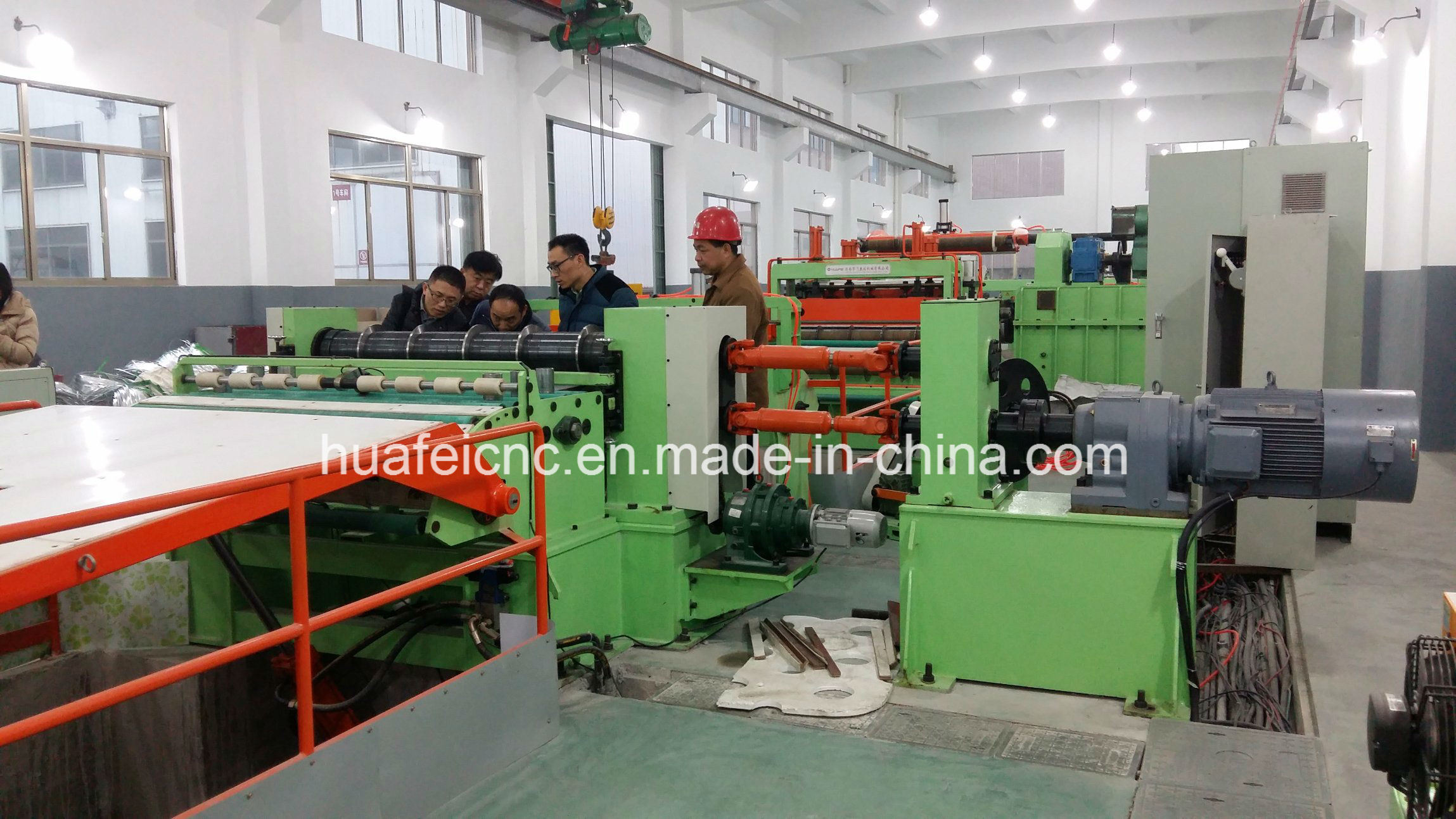 China Jinan Huafei Steel Coil Cross Shearing Line