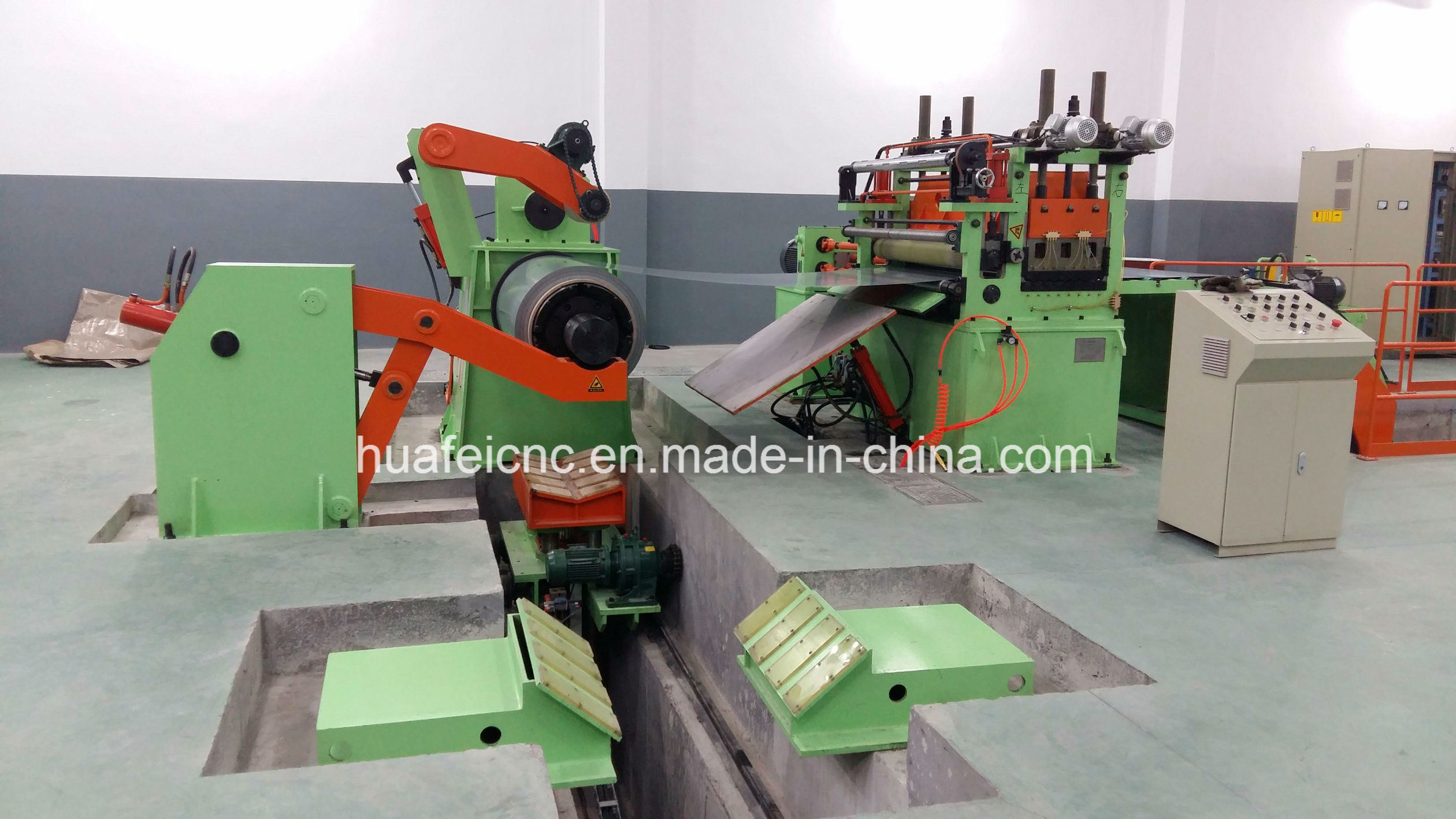 China Jinan Huafei Steel Coil Cross Shearing Production Line