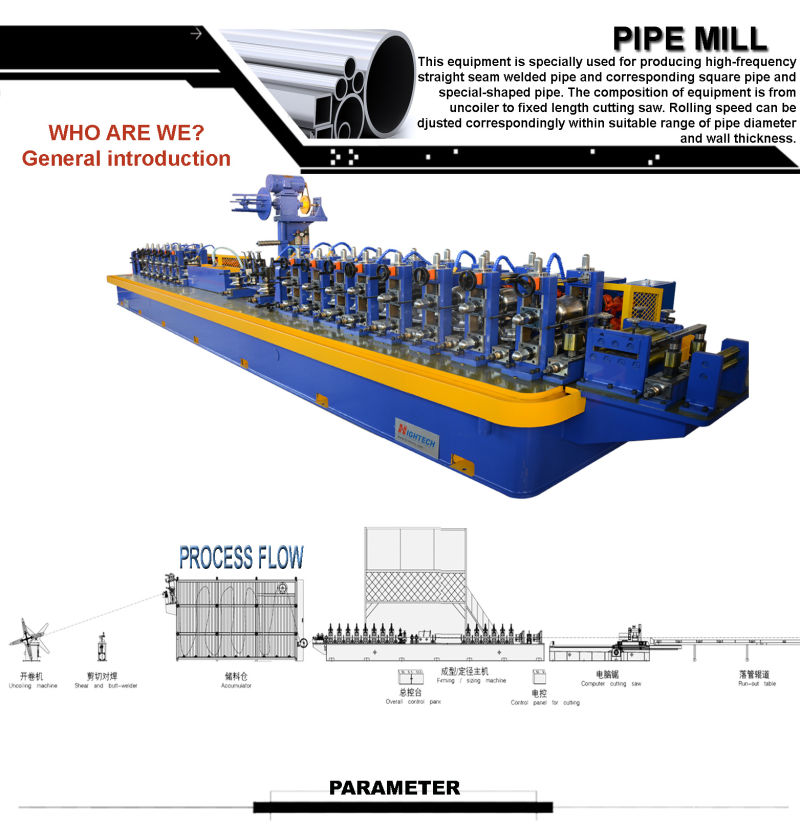  High Frequency Ms Welded Pipe Production Line 