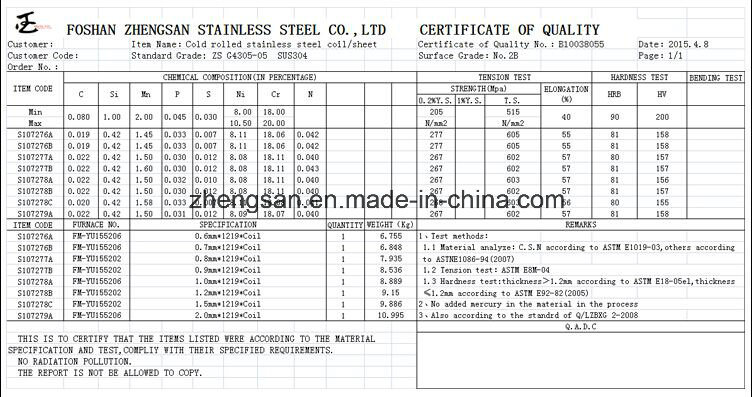  Grade 304 Prime Stainless Steel Welded Pipe 